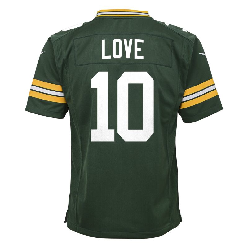 Jordan Love #10 Green Bay Packers Game NFL Jersey Green (YOUTH) view 3