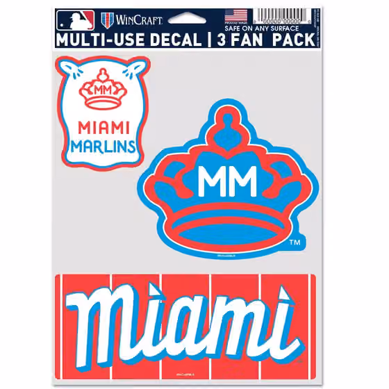 Miami Marlins City Connect Multi-Use MLB Decals Set (3 Pcs.) view 1