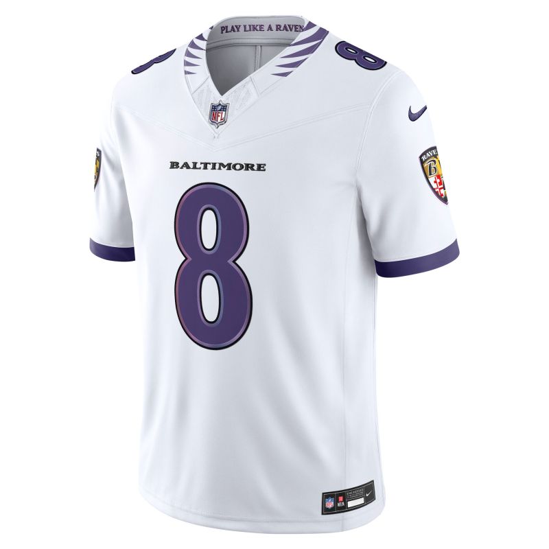 Lamar Jackson #8 Baltimore Ravens 2026 Stitched Limited NFL Jersey White view 2