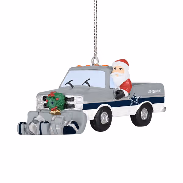 Dallas Cowboys NFL Snow Plow Truck Christmas Ornament view 1