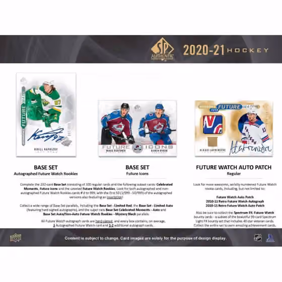 2020/21 Upper Deck SP Authentic NHL Hockey Hobby Box view 2