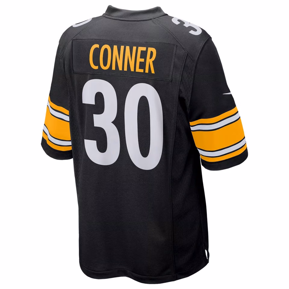 James Conner #30 Pittsburgh Steelers Nike Game NFL Football Jersey Black view 3
