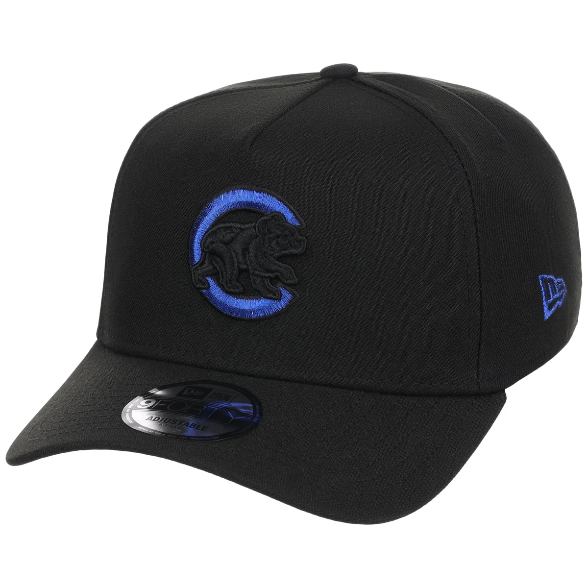 Chicago Cubs MLB Black x Royal FASHION CORE New Era 9FORTY A-Frame detail view