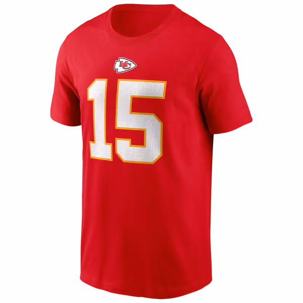 Patrick Mahomes #15 Kansas City Chiefs Nike Player NFL T-Shirt Red view 2