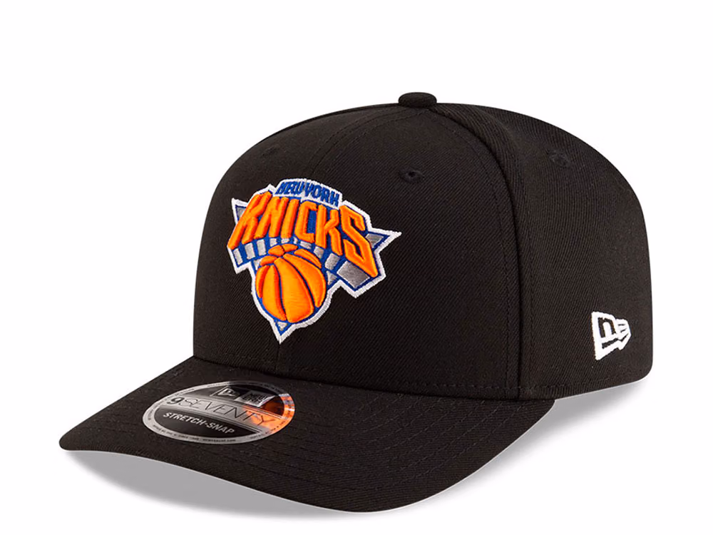 New Era New York Knicks NBA Team Black Edition 9Seventy Stretch Snapback Hat front