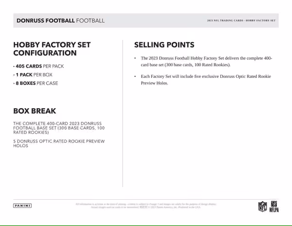 2023 Panini Donruss NFL Football Hobby Factory Set Box view 4