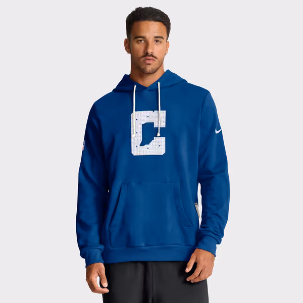 Indianapolis Colts 2025 NFL Sideline Standard Issue Hoodie Blue view 2