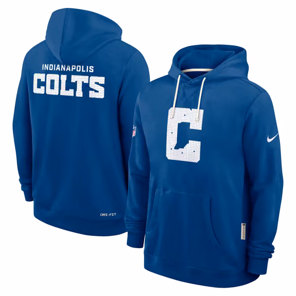 Indianapolis Colts 2025 NFL Sideline Standard Issue Hoodie Blue view 1