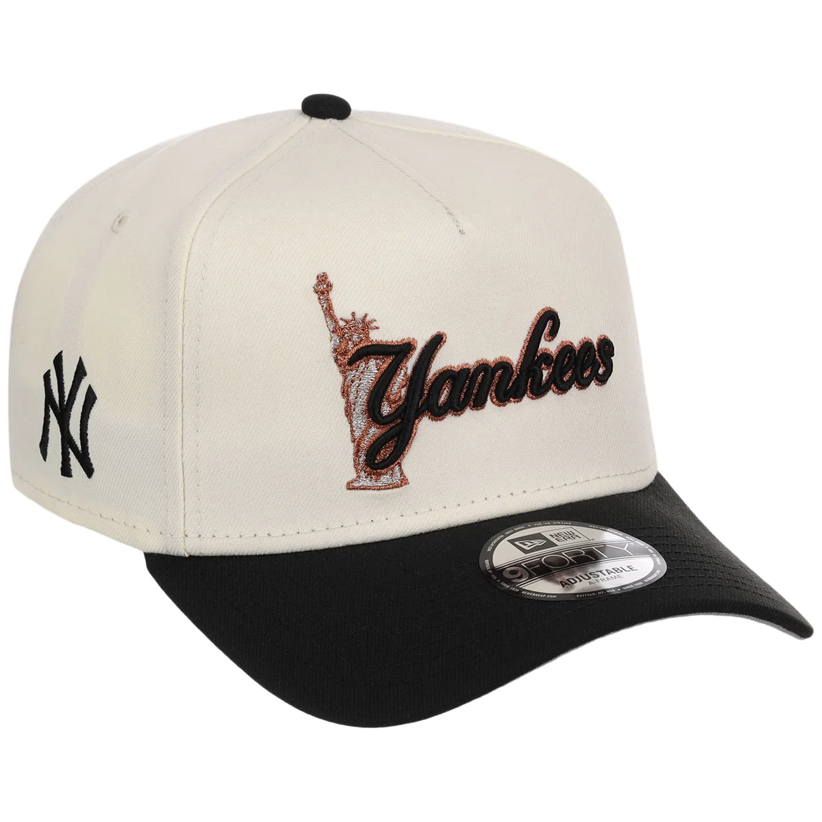 New York Yankees Liberty Script New Era 9FORTY A-Frame front view