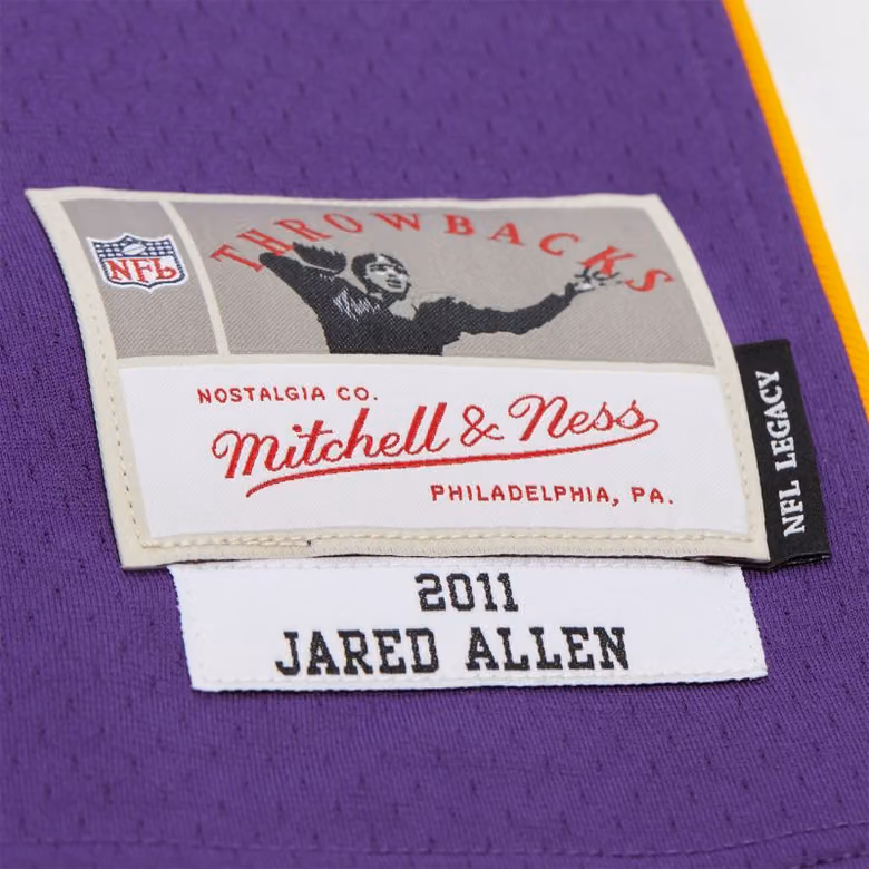 Jared Allen #69 Minnesota Vikings 2011 Legacy Throwback NFL Jersey Purple view 3