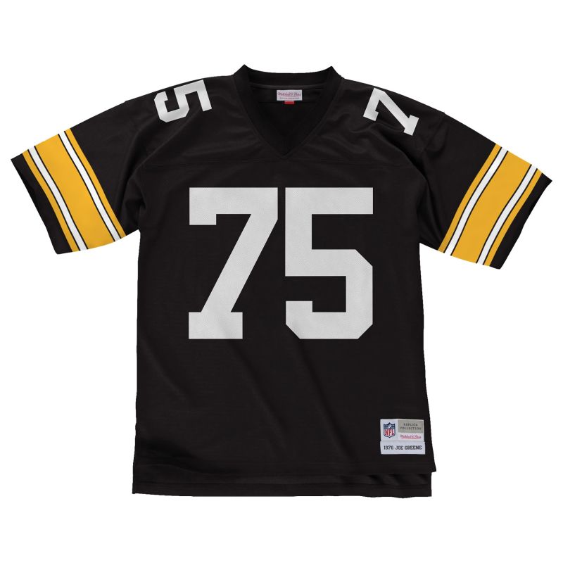 'Mean Joe' Greene #75 Pittsburgh Steelers 1976 Legacy Throwback NFL Jersey Black view 2
