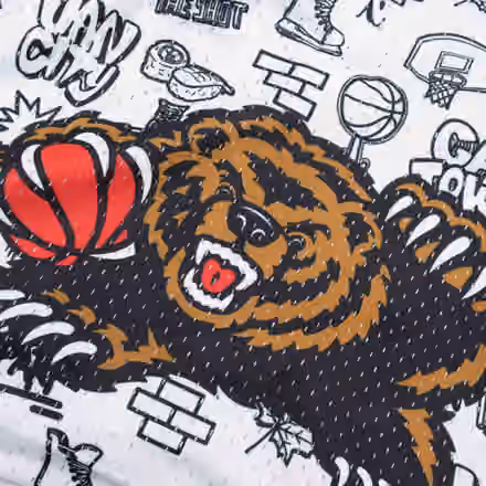 Vancouver Grizzlies Doodle Mitchell & Ness Swingman NBA Shorts view 3