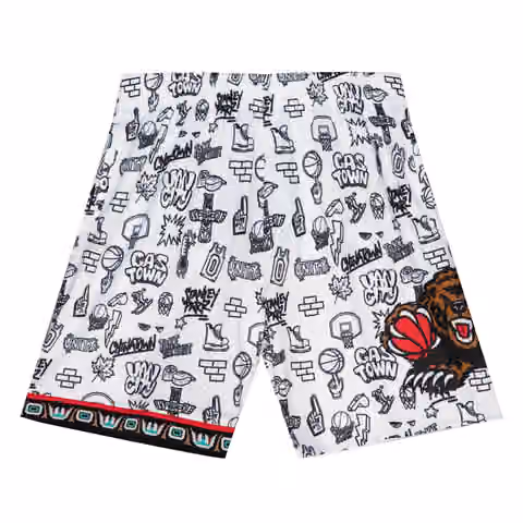 Vancouver Grizzlies Doodle Mitchell & Ness Swingman NBA Shorts view 1