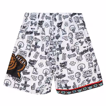Vancouver Grizzlies Doodle Mitchell & Ness Swingman NBA Shorts view 2
