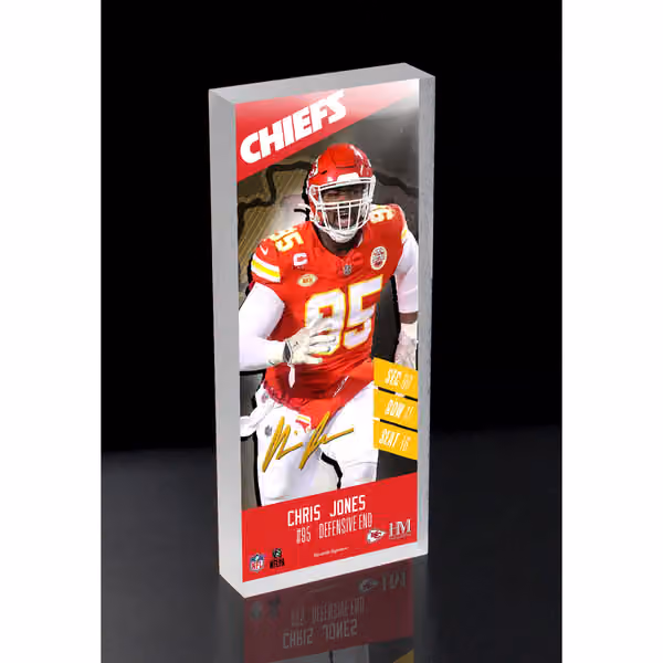 Chris Jones Kansas City Chiefs Player Ticket 3D Block Art view 1