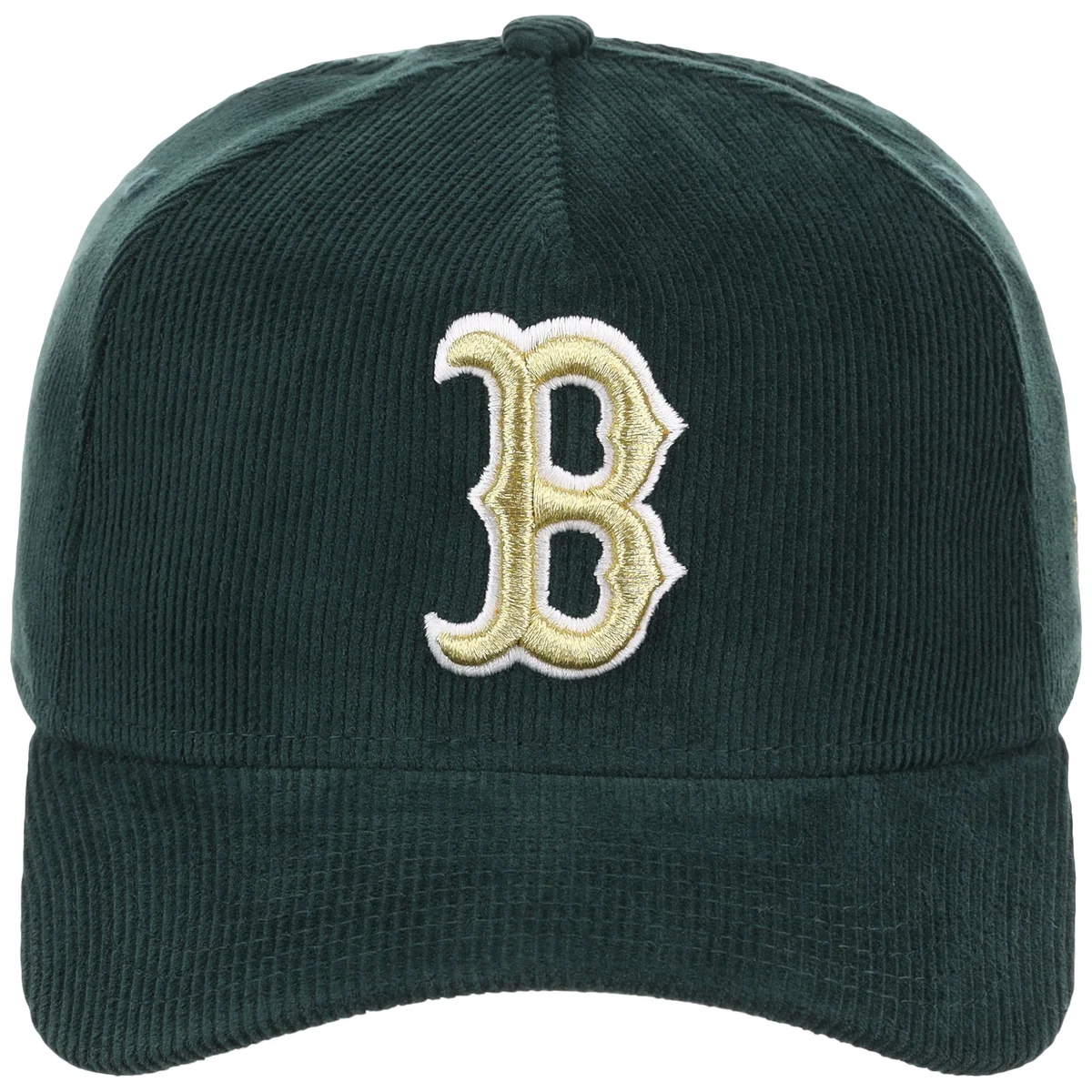 Boston Red Sox MLB Dark Green Cord FASHION CORE New Era 9FORTY A-Frame detail view