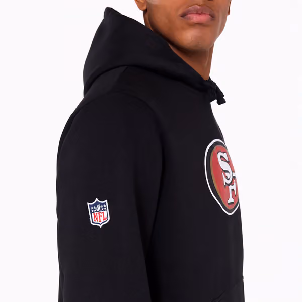 San Francisco 49ers Logo Hoodie New Era NFL Sweatshirt Black view 3