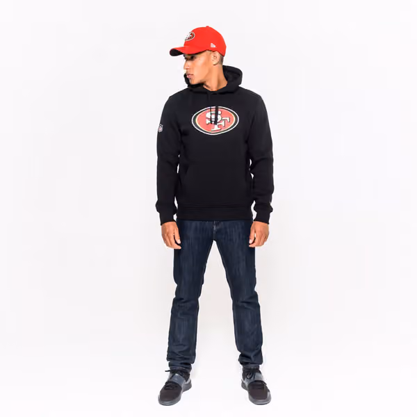 San Francisco 49ers Logo Hoodie New Era NFL Sweatshirt Black view 5