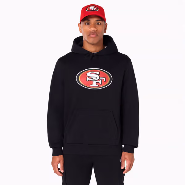 San Francisco 49ers Logo Hoodie New Era NFL Sweatshirt Black view 1