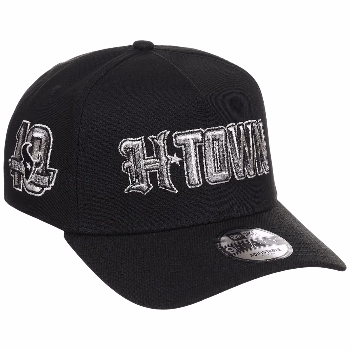 Houston Texans 'H-Town' (Black/Black) Houston Crown the City New Era 9FORTY A-Frame front view