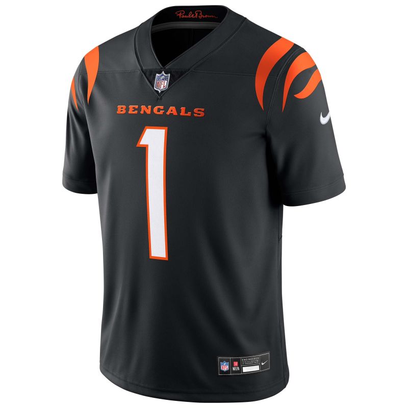 Ja'Marr Chase #1 Cincinnati Bengals Nike Vapor Untouchable Limited NFL Jersey Black view 2