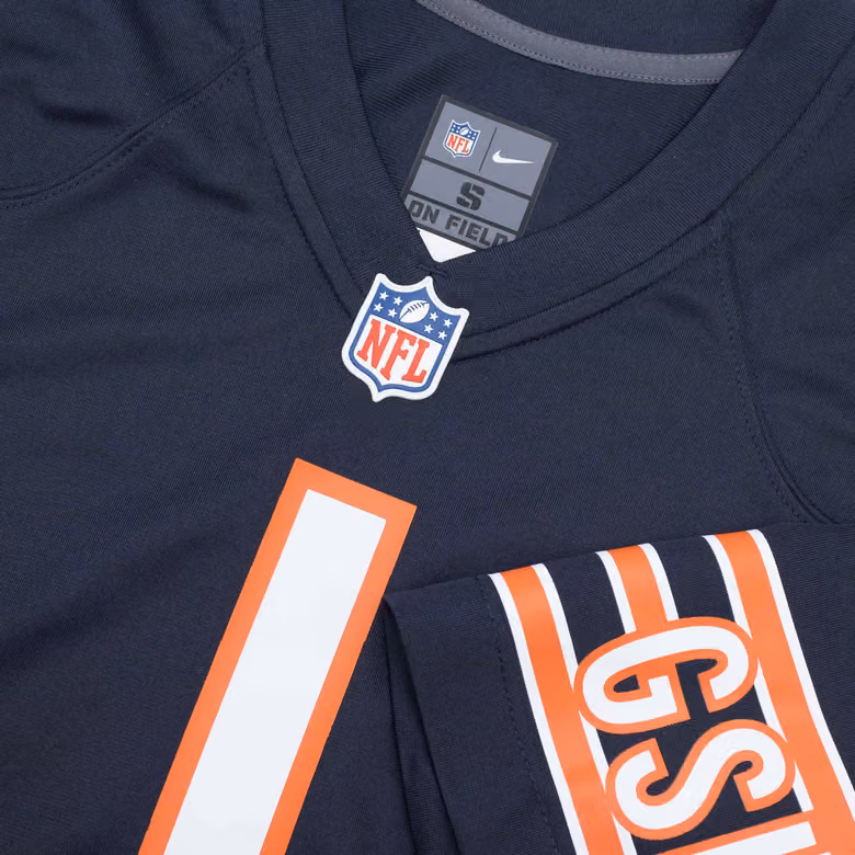 Justin Fields #1 Chicago Bears Nike Game NFL Football Jersey Navy view 5
