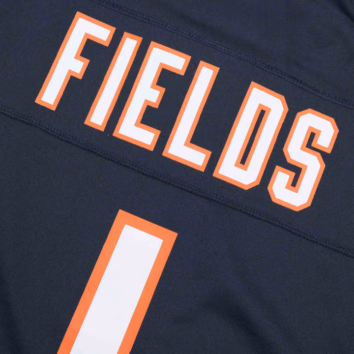 Justin Fields #1 Chicago Bears Nike Game NFL Football Jersey Navy view 4