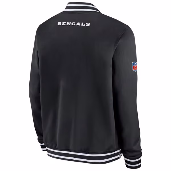 Cincinnati Bengals NFL Sideline Nike Coach Bomber Jacket view 3