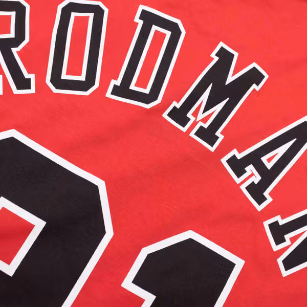 Dennis Rodman #91 Chicago Bulls Mitchell & Ness NBA T-Shirt Red view 4