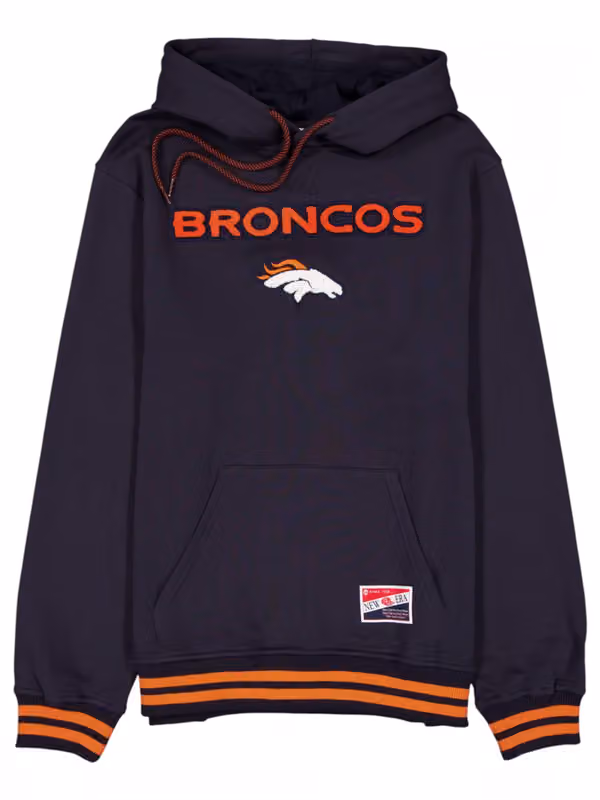 Denver Broncos Felt Logo Throwback NFL Hoodie Navy view 1