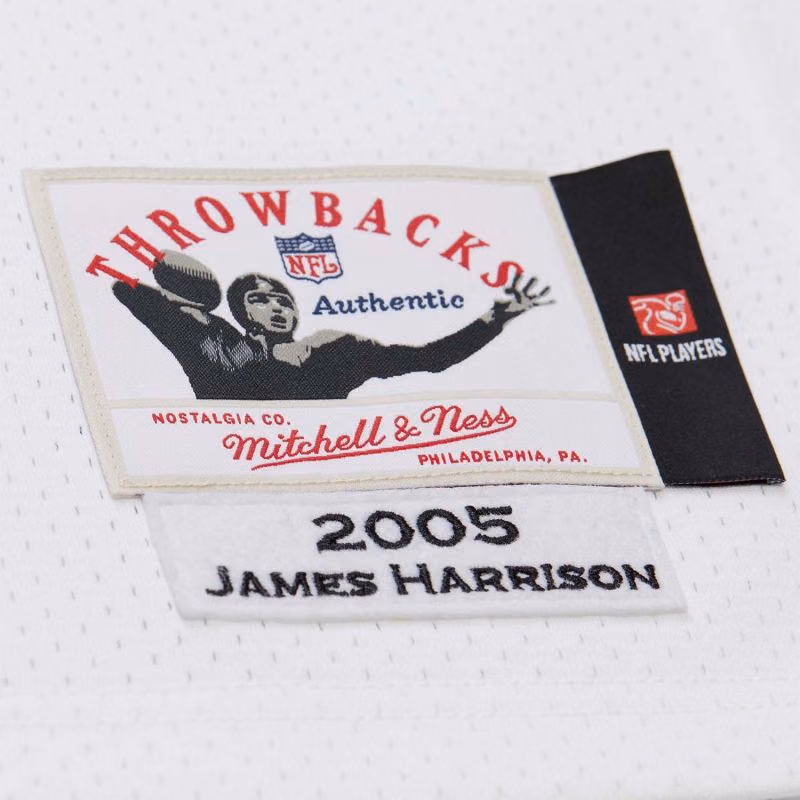 James Harrison #92 Pittsburgh Steelers 2005 Authentic Throwback NFL Jersey White view 3