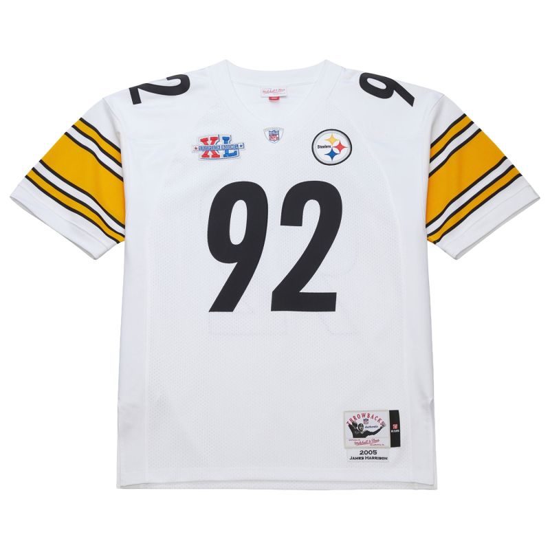 James Harrison #92 Pittsburgh Steelers 2005 Authentic Throwback NFL Jersey White view 1
