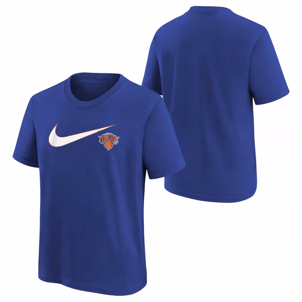 New York Knicks Nike Swoosh Logo NBA T-Shirt Blue (YOUTH) view 1