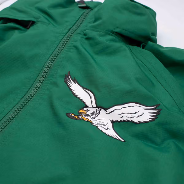 Philadelphia Eagles NFL Quarter Zip Windbreaker Jacket Green view 3