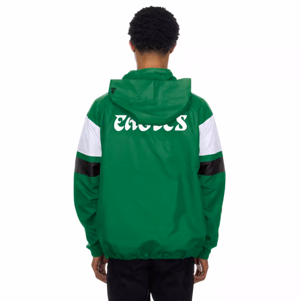 Philadelphia Eagles NFL Quarter Zip Windbreaker Jacket Green view 2