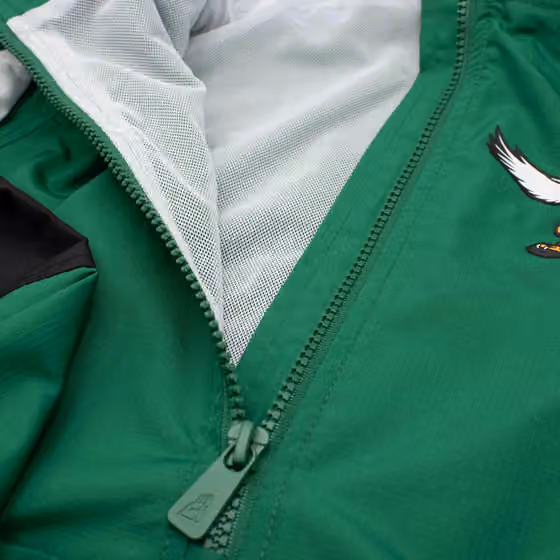 Philadelphia Eagles NFL Quarter Zip Windbreaker Jacket Green view 4
