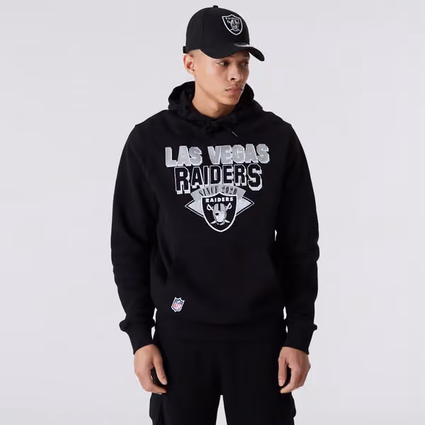 Las Vegas Raiders Established New Era NFL Hoodie Black view 1