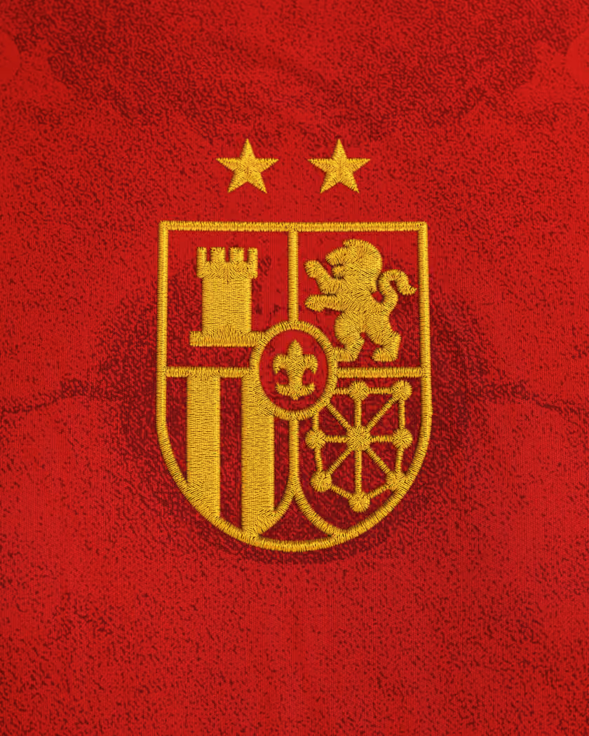 Jersevo Custom Personalized Spain Heritage Jersey (2026 Champions Edition) - España crest detail