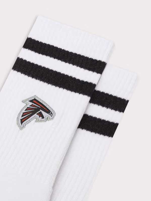 Atlanta Falcons L&L '90 Classics NFL Crew Socks White view 2