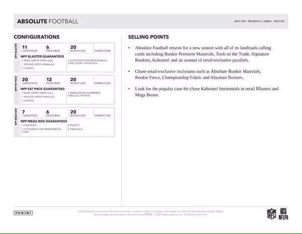 2023 Panini Absolute Football NFL Mega Box view 5