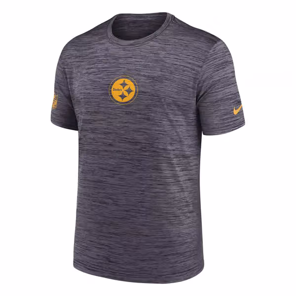 Pittsburgh Steelers 2025 NFL Sideline Nike Velocity Performance T-Shirt Gray view 2