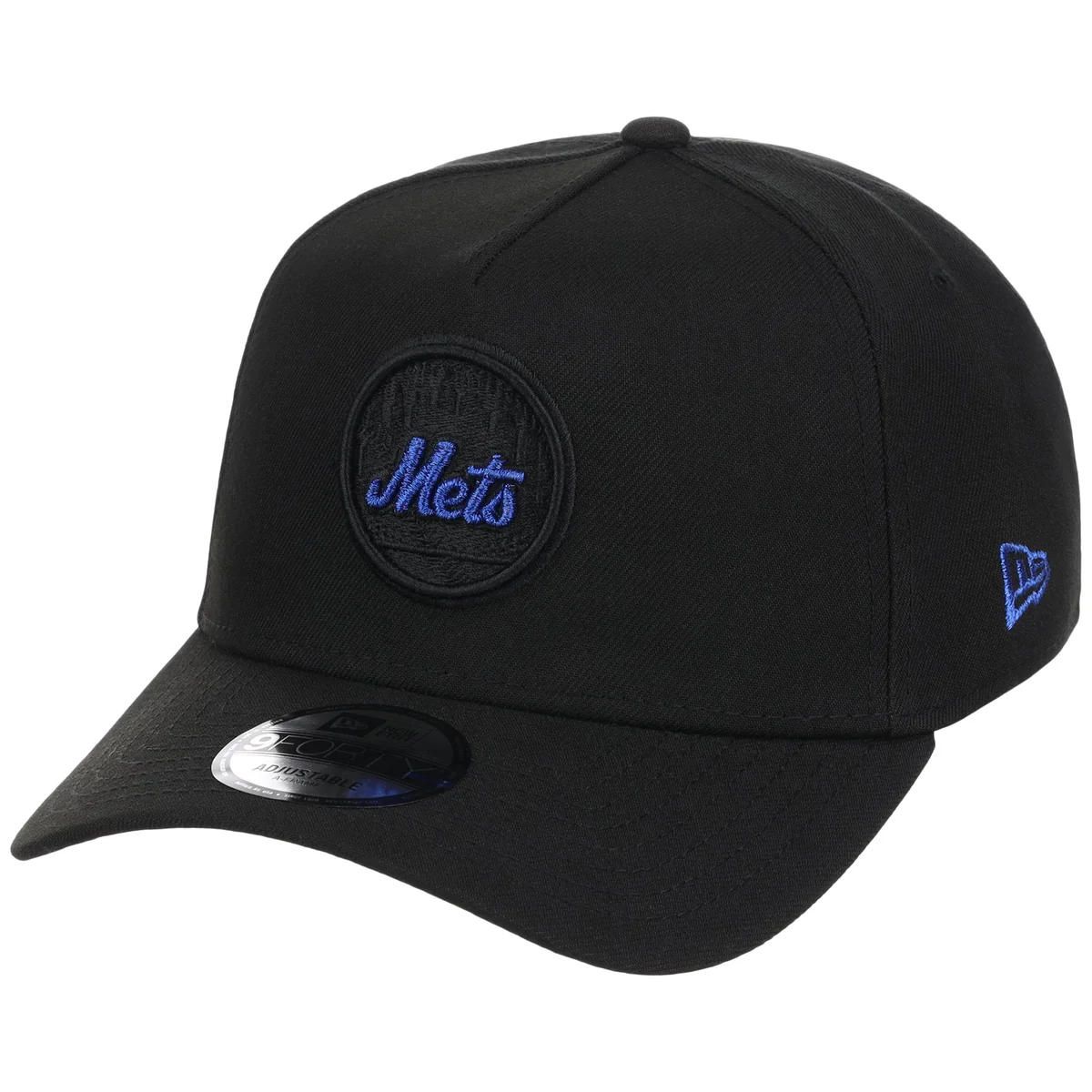 New York Mets MLB Black x Royal FASHION CORE New Era 9FORTY A-Frame detail view