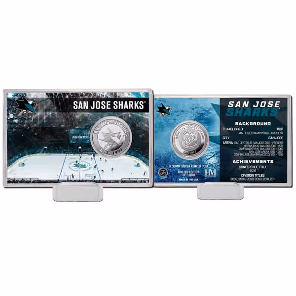 San Jose Sharks Team History NHL Silver Coin Card view 1