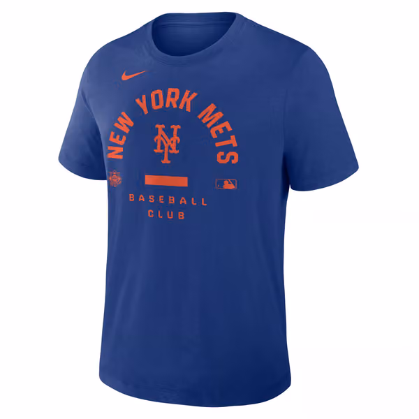 New York Mets Early Work 2026 MLB Authentic Tri-Blend T-Shirt Blue view 1