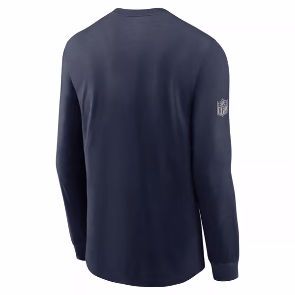 New England Patriots 2026 NFL Sideline Bold Arch Dri-Fit Long Sleeve T-Shirt Navy view 2