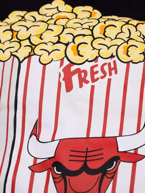 Chicago Bulls Popcorn Oversized MLB T-Shirt Black view 3