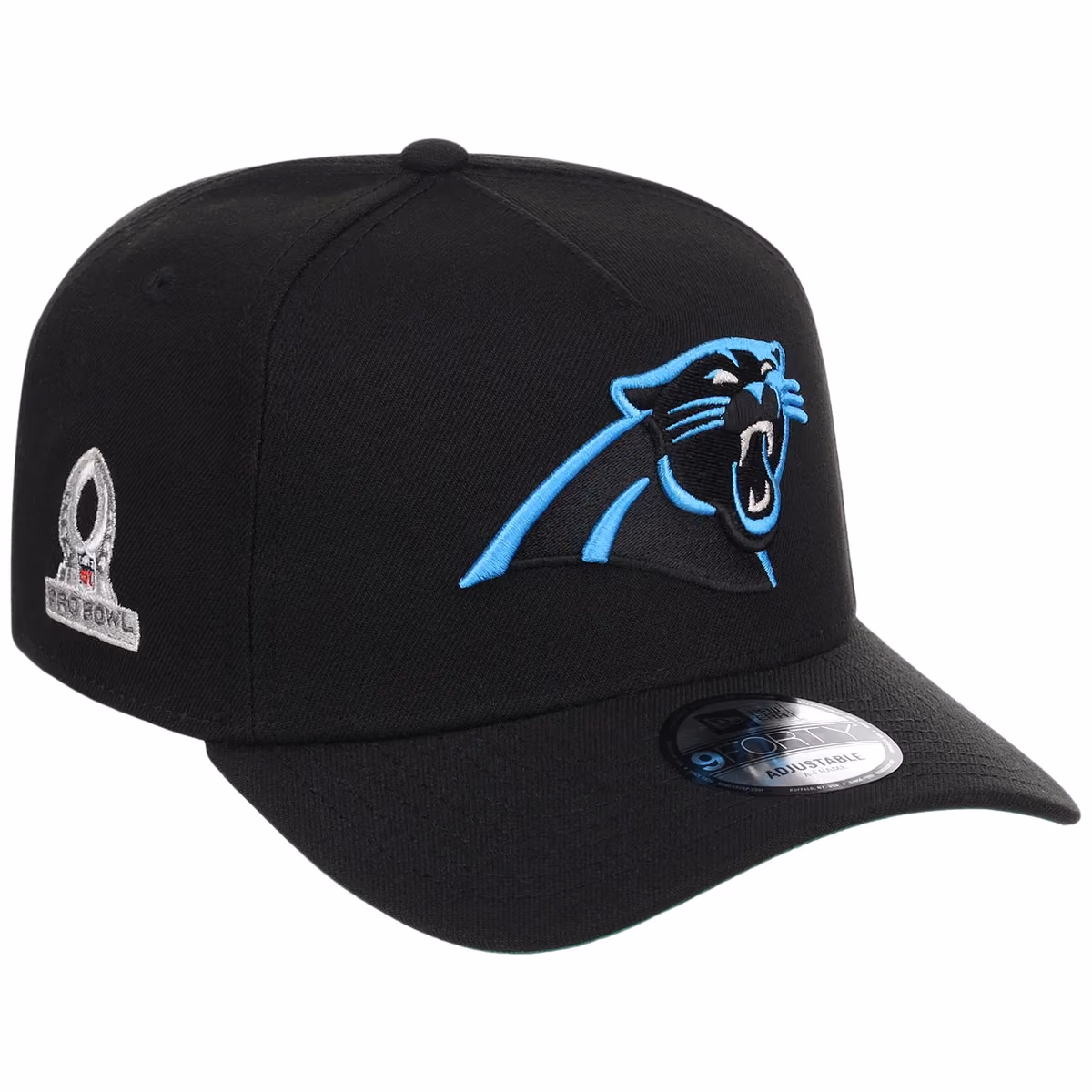 Carolina Panthers NFL Black Dome New Era 9FORTY A-Frame front view