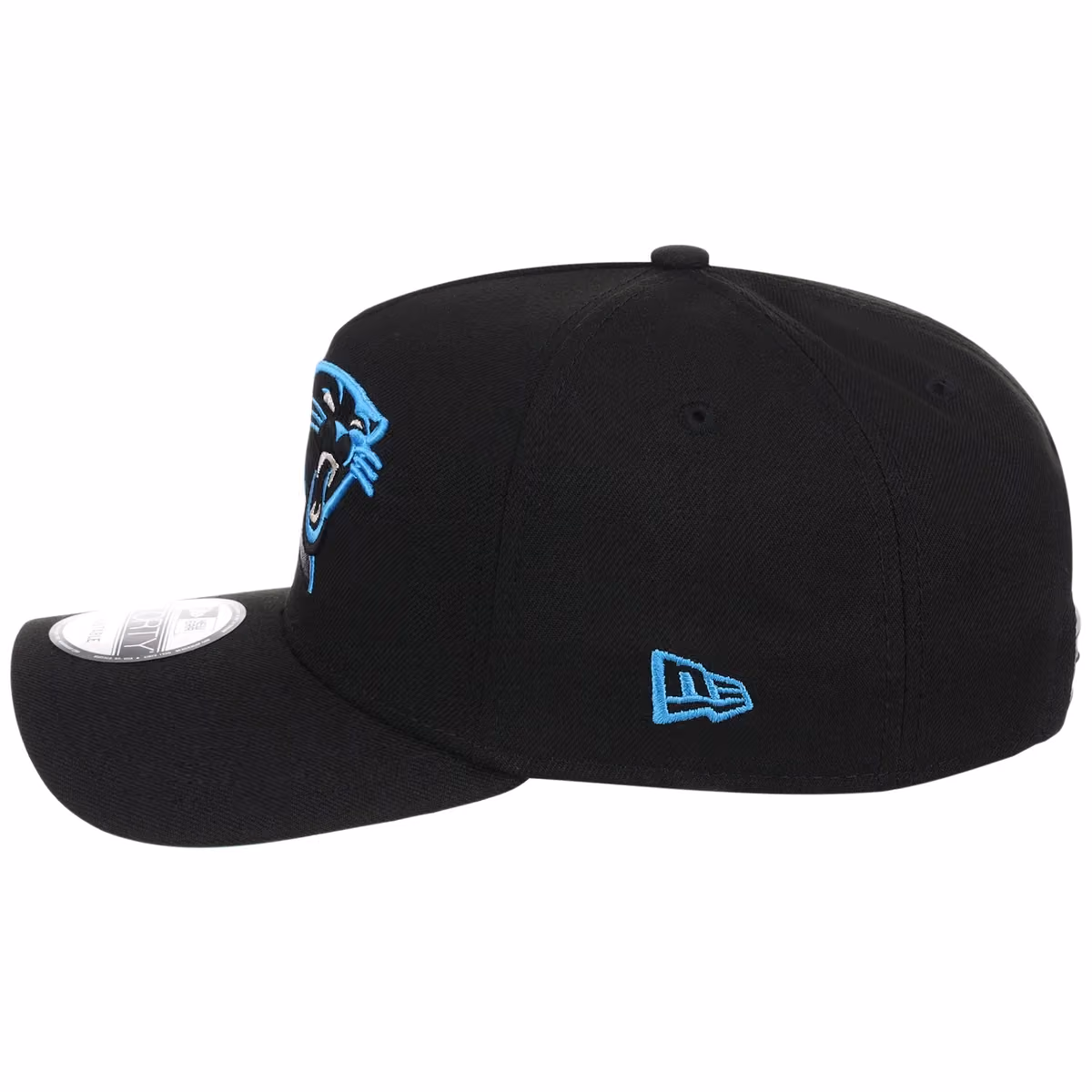 Carolina Panthers NFL Black Dome New Era 9FORTY A-Frame detail view