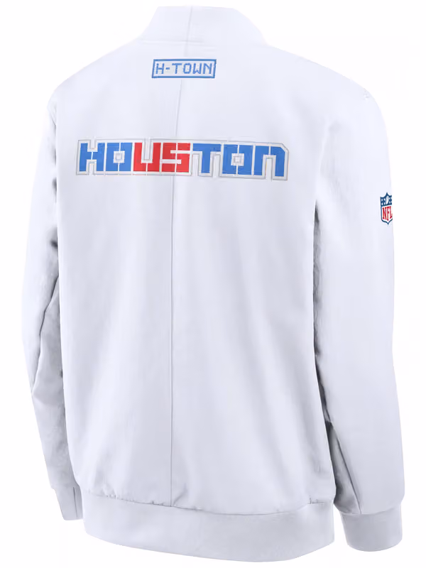 Houston Texans 2026 NFL Rivalries Sideline Bomber Jacket White view 3