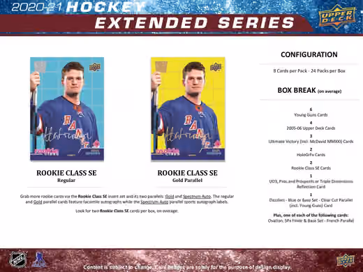 2020/21 Upper Deck Extended Series Hockey Hobby Pack view 6